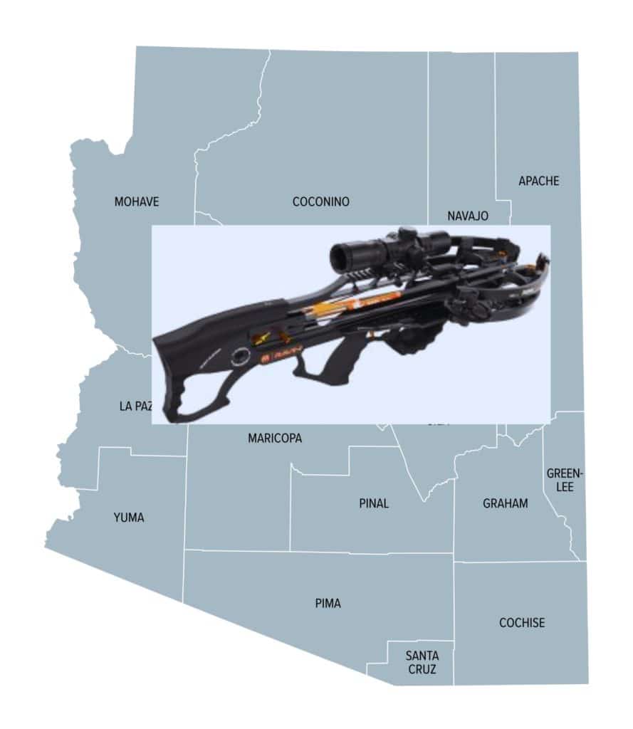 Arizona map with Crossbow - Crossbow Magazine crossbow hunting in Arizona