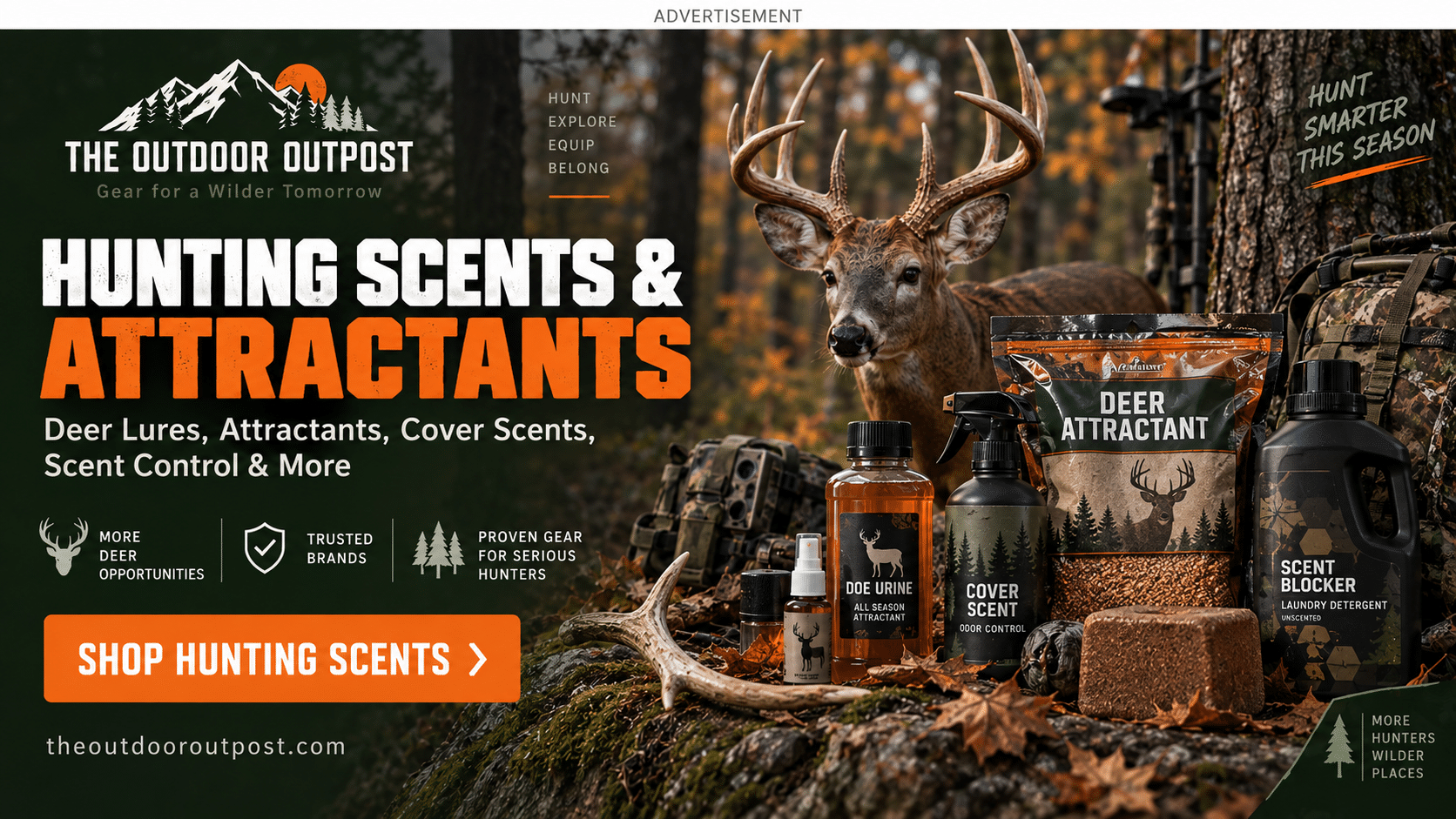 Shop hunting scents, deer attractants, cover scents and scent control products at The Outdoor Outpost